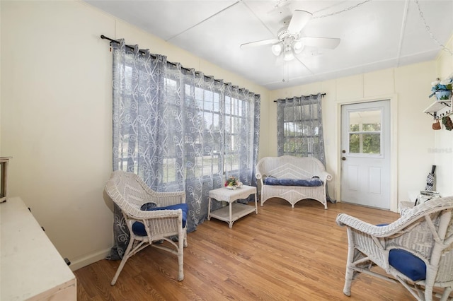 3020 51st Ave E, Bradenton, FL 34203 - living area featuring wood finished floors and ceiling fan