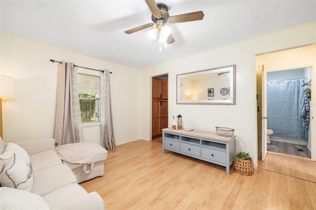 3020 51st Ave E, Bradenton, FL 34203 - living area featuring light wood finished floors and a ceiling fan