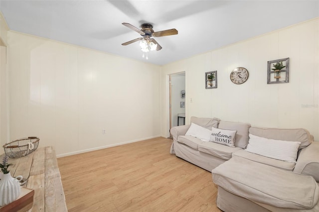 3020 51st Ave E, Bradenton, FL 34203 - living room with a ceiling fan and light wood-style flooring
