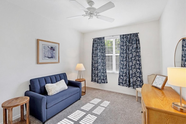 8335 Glenrose Way Unit 1513, Sarasota, FL 34238 - living area featuring carpet and a ceiling fan