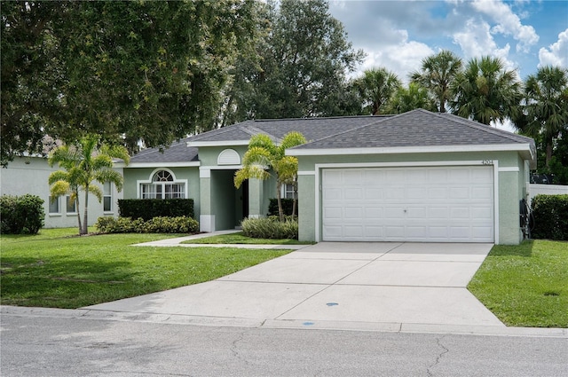 4204 Malickson Dr, Parrish, FL 34219 - single story home featuring concrete driveway, stucco siding, a front lawn, and a shingled roof