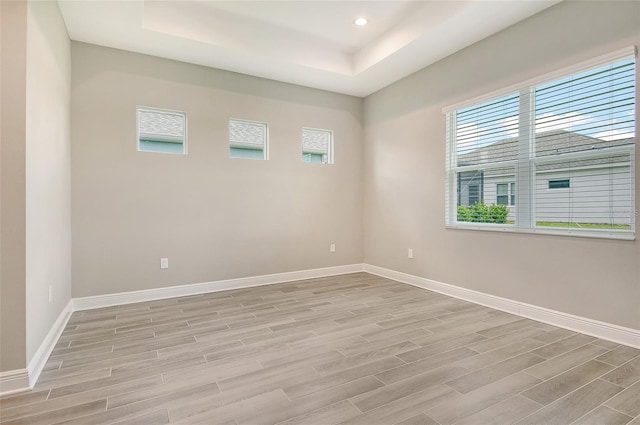 14312 Skipping Stone Loop, Parrish, FL 34219 - empty room featuring healthy amount of natural light, light wood finished floors, a tray ceiling, and recessed lighting