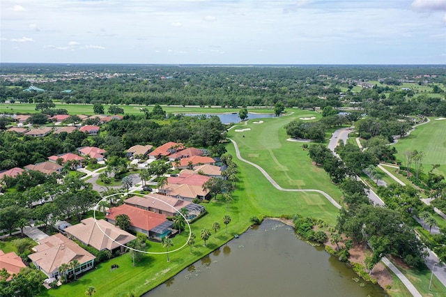 7868 Chick Evans Pl, Sarasota, FL 34240 - aerial view of property's location with a large body of water, a golf club, and nearby suburban area