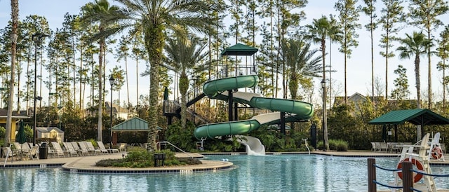 572 Sparrow Branch Cir, Saint Johns, FL 32259 - community pool with a water slide and a gazebo