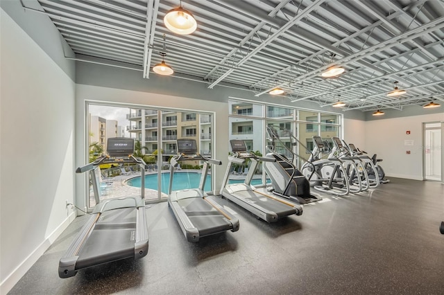 1709 N Tamiami Trl Unit A313, Sarasota, FL 34234 - gym with baseboards