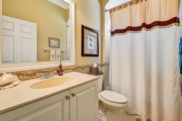 7314 Wexford Ct, Lakewood Ranch, FL 34202 - bathroom with vanity, curtained shower, and tile patterned floors