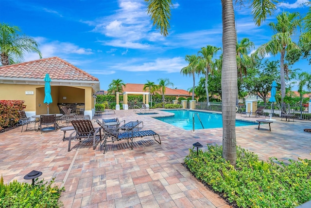 7314 Wexford Ct, Lakewood Ranch, FL 34202 - community pool featuring a gazebo and a patio area