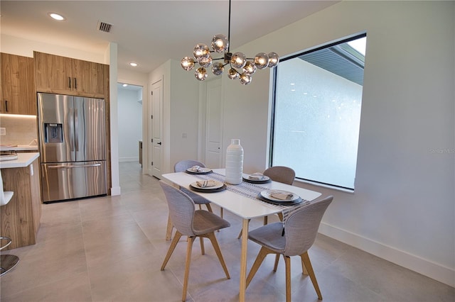 366 Fordham Rd, Venice, FL 34293 - dining area featuring a chandelier, healthy amount of natural light, and recessed lighting
