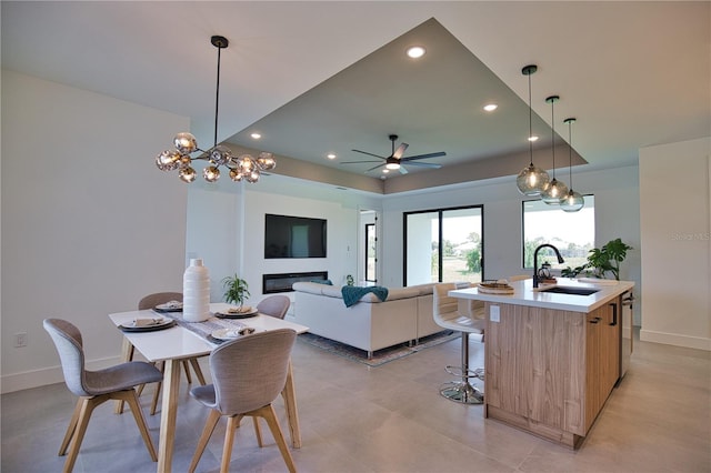 366 Fordham Rd, Venice, FL 34293 - dining area featuring ceiling fan and recessed lighting