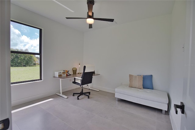 366 Fordham Rd, Venice, FL 34293 - office space featuring a ceiling fan and tile patterned floors