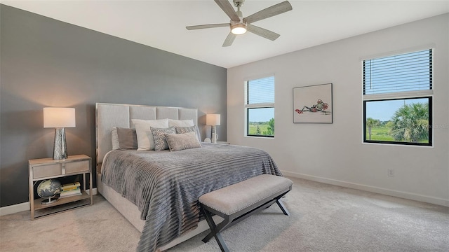 15160 Lyla Ter, Bradenton, FL 34211 - bedroom with light carpet and ceiling fan