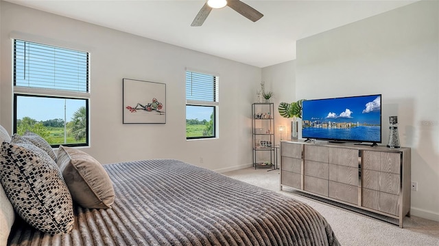 15160 Lyla Ter, Bradenton, FL 34211 - bedroom with light colored carpet and a ceiling fan