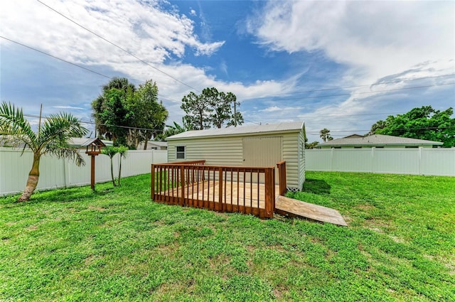 557 Reading St NW, Port Charlotte, FL 33952 - fenced backyard featuring a wooden deck