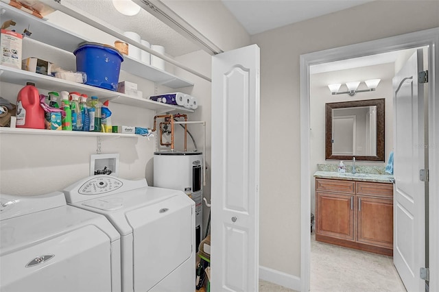 5240 Hyland Hills Ave Unit 1425, Sarasota, FL 34241 - washroom featuring washer and dryer and water heater