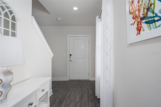 9144 Royal River Cir, Parrish, FL 34219 - corridor featuring dark wood-type flooring and recessed lighting