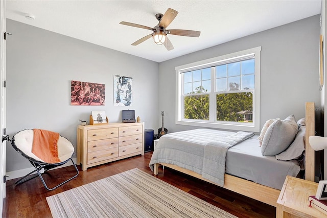 1906 143rd Ct E, Bradenton, FL 34212 - bedroom featuring dark wood-style flooring and a ceiling fan