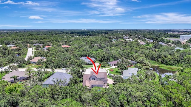1906 143rd Ct E, Bradenton, FL 34212 - aerial view of property's location featuring a heavily wooded area and nearby suburban area