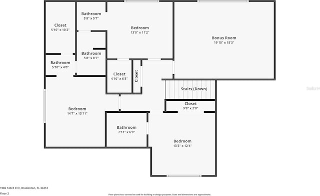 1906 143rd Ct E, Bradenton, FL 34212 - view of property floor plan