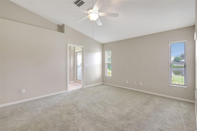 4539 Cabbage Key Ter, Bradenton, FL 34203 - unfurnished room featuring a ceiling fan, healthy amount of natural light, carpet flooring, and high vaulted ceiling