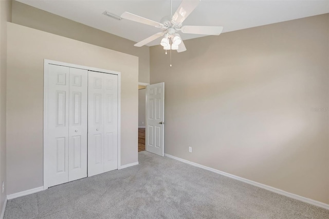 4539 Cabbage Key Ter, Bradenton, FL 34203 - unfurnished bedroom featuring carpet, a closet, and ceiling fan