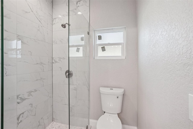 5534 Fairlane Dr, North Port, FL 34288 - bathroom featuring a stall shower and a textured wall