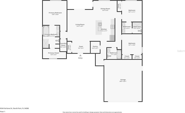 5534 Fairlane Dr, North Port, FL 34288 - view of floor plan / room layout