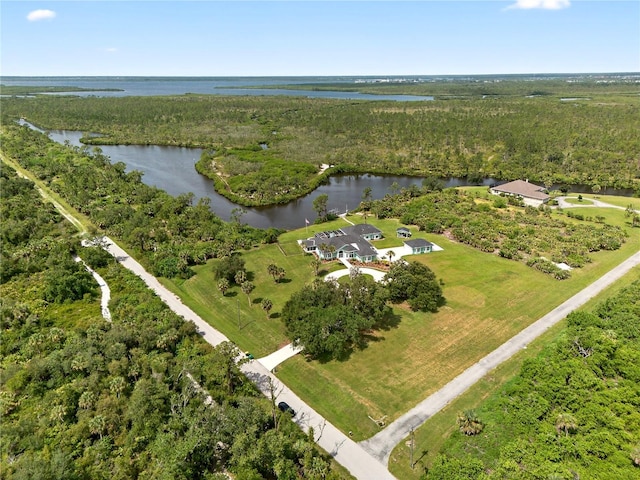 2555 Pear St, Port Charlotte, FL 33948 - aerial view of property and surrounding area with a large body of water and a forest