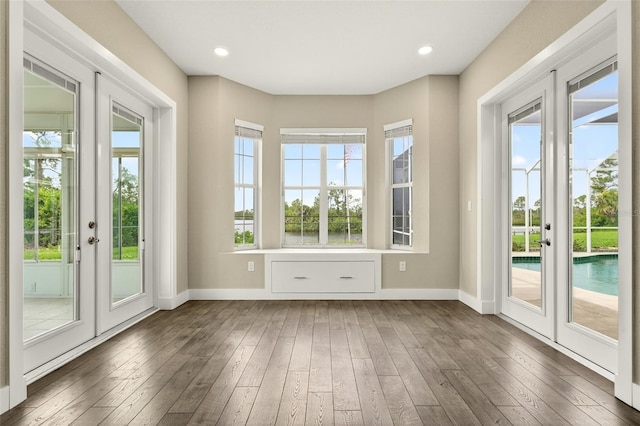 2555 Pear St, Port Charlotte, FL 33948 - entryway featuring hardwood / wood-style floors, french doors, and recessed lighting
