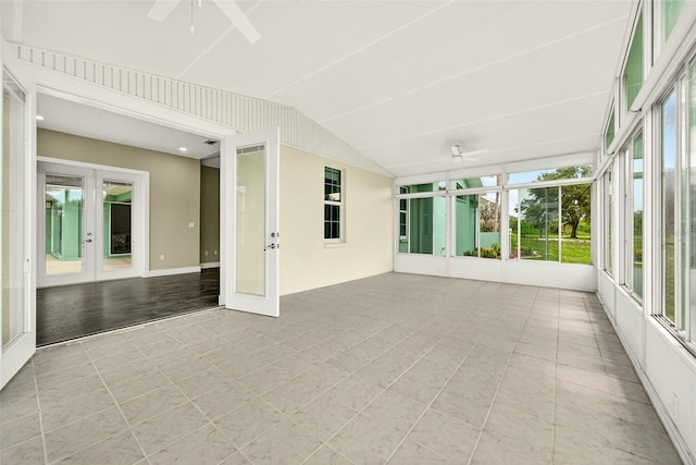 2555 Pear St, Port Charlotte, FL 33948 - unfurnished sunroom featuring french doors and vaulted ceiling