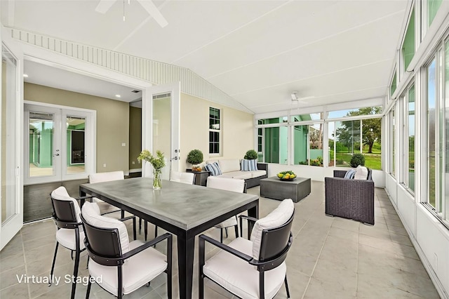 2555 Pear St, Port Charlotte, FL 33948 - sunroom / solarium featuring french doors and lofted ceiling