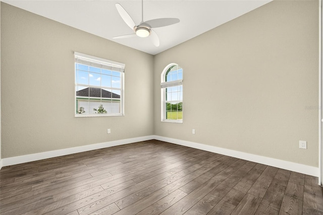 2555 Pear St, Port Charlotte, FL 33948 - spare room with ceiling fan and dark wood-type flooring