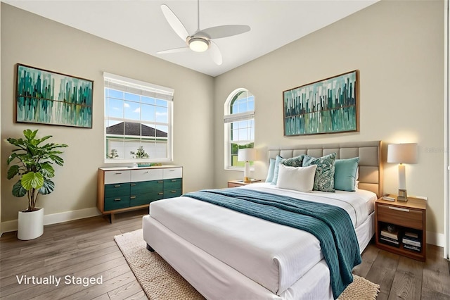 2555 Pear St, Port Charlotte, FL 33948 - bedroom with hardwood / wood-style floors and ceiling fan