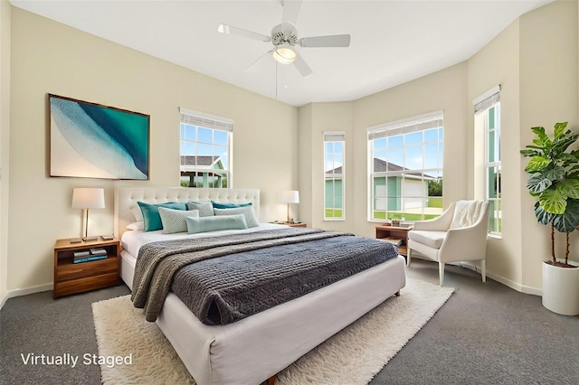 2555 Pear St, Port Charlotte, FL 33948 - carpeted bedroom featuring baseboards and ceiling fan