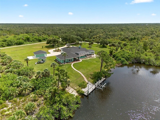 2555 Pear St, Port Charlotte, FL 33948 - view from above of property with a forest and a large body of water