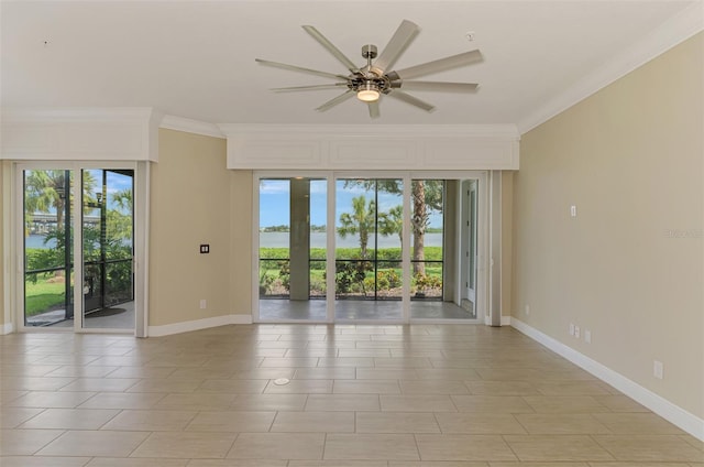 1226 Riverscape St, Bradenton, FL 34208 - unfurnished room with ceiling fan and crown molding