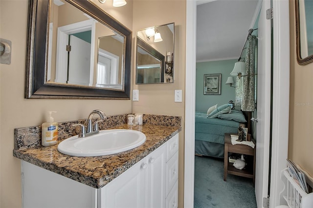 1907 76th St NW, Bradenton, FL 34209 - ensuite bathroom with vanity and ornamental molding
