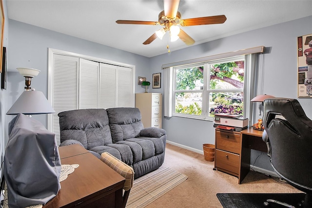 1907 76th St NW, Bradenton, FL 34209 - office area with light colored carpet and ceiling fan