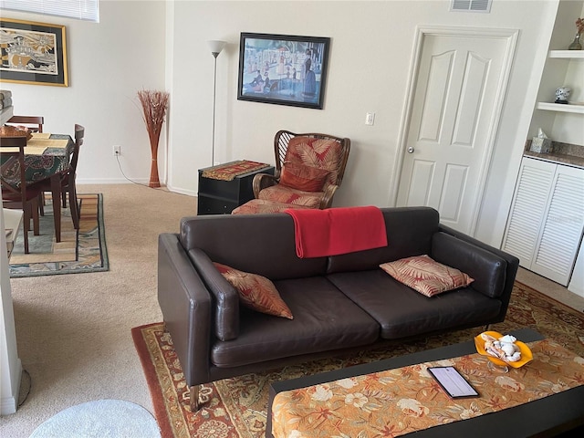 8397 38th Street Cir E Unit 305, Sarasota, FL 34243 - living area with carpet flooring and built in shelves