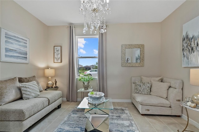 5313 Halewood Ct, Lakewood Ranch, FL 34211 - living room with a chandelier and light tile patterned floors