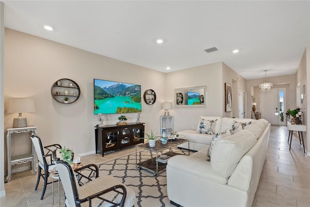 5313 Halewood Ct, Lakewood Ranch, FL 34211 - living area with recessed lighting and a chandelier