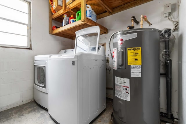 616 Bryan Terrace Dr, Brandon, FL 33511 - laundry area featuring water heater and washer and dryer