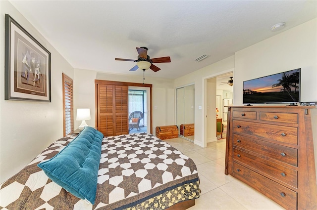 133 Tucker Ave, Sarasota, FL 34232 - bedroom with a ceiling fan and light tile patterned floors