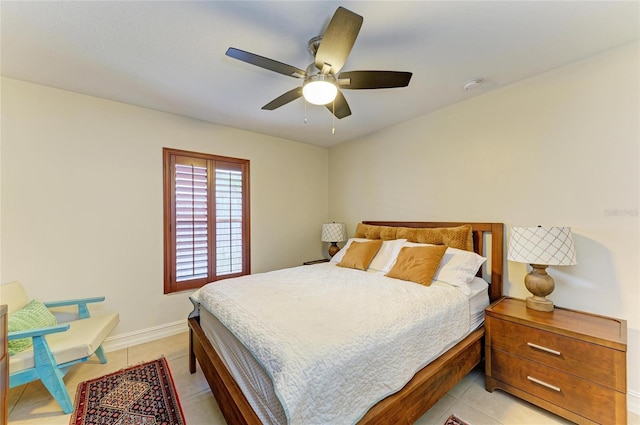 133 Tucker Ave, Sarasota, FL 34232 - bedroom with light tile patterned flooring and ceiling fan