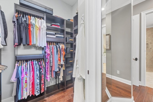 14611 Leopard Creek Pl, Lakewood Ranch, FL 34202 - spacious closet featuring wood finished floors