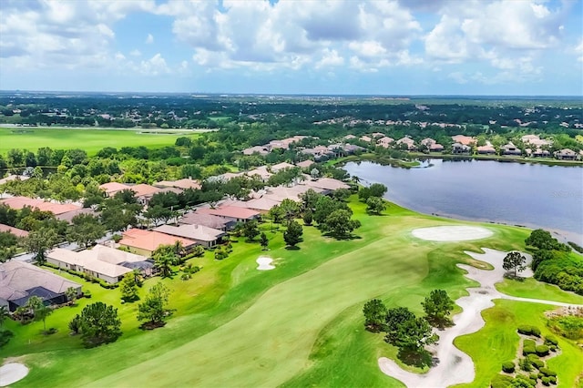 14611 Leopard Creek Pl, Lakewood Ranch, FL 34202 - aerial perspective of suburban area with a large body of water and a local golf course