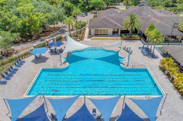 14611 Leopard Creek Pl, Lakewood Ranch, FL 34202 - community pool featuring a patio