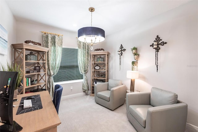 4316 Rustling Pines Ter, Parrish, FL 34219 - carpeted office featuring baseboards and a chandelier
