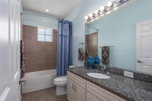 11558 84th Street Cir E Unit 106, Parrish, FL 34219 - full bathroom with vanity, shower / bath combination with curtain, and tile patterned flooring