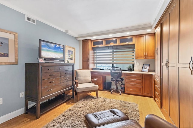 840 The Esplanade N Unit 805, Venice, FL 34285 - office space featuring ornamental molding, light wood finished floors, and recessed lighting