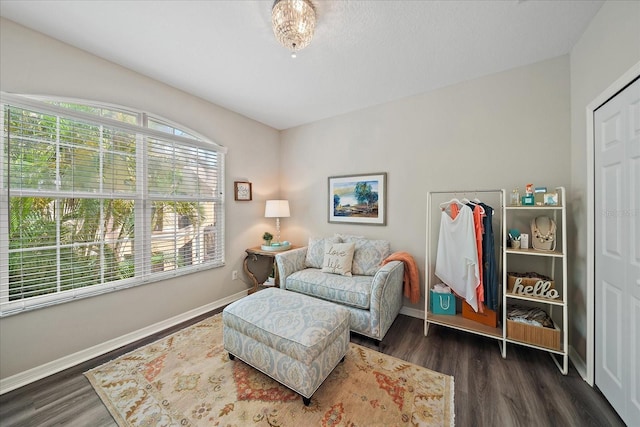 5427 Napa Dr, Sarasota, FL 34243 - sitting room with dark wood finished floors